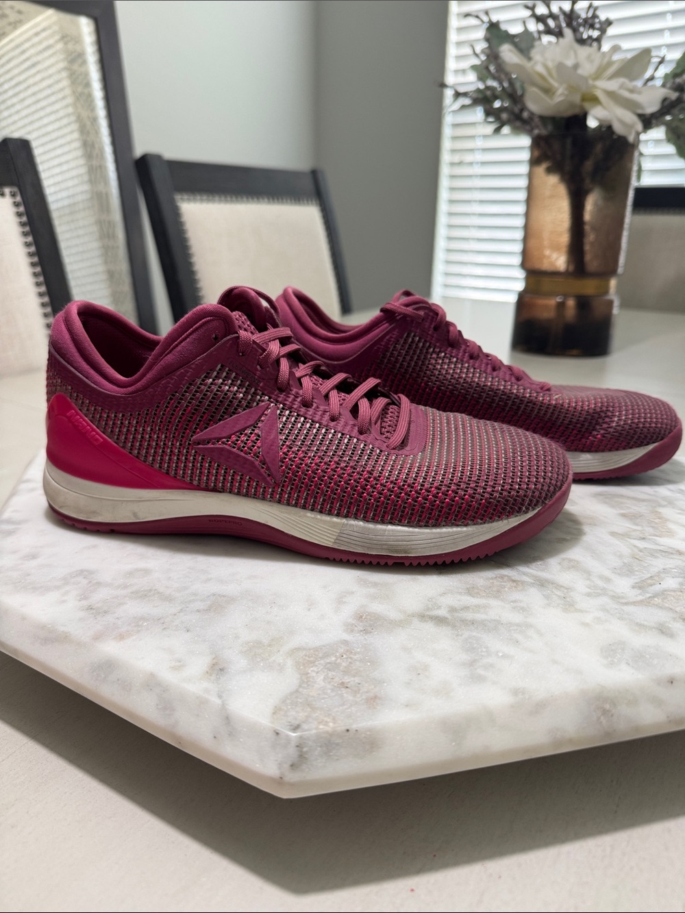 Reebok Women's Maroon Mesh Athletic Trainers